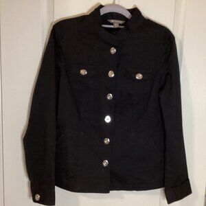 Spanner Women's Black Jacket Size 8 Lightweight Stand-up Collar Pockets